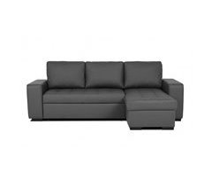 Chaise longue reversível de pele sintética com cama HARRY
