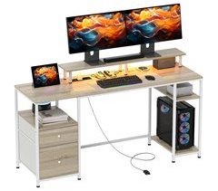 Mesa para Computador Melamina de Madeira e Aço HOMCOM