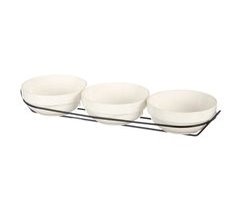 Conjunto de 3 taças em porcelana 350ml + suporte coleção VESSIA