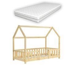Cama de criança Sisimiut  em forma de casa + colchão [en.casa] 85x166