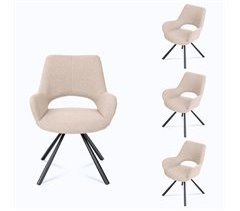 MEUBLES COSY Conjunto de 4 cadeiras de jantar com encosto