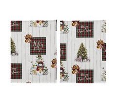 CONJUNTO DE 2 PANOS DE COZINHA DE NATAL HOLLY JOLLY