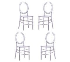Pack de 4 cadeiras clássicas transparentes - Ghost