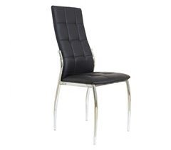 Pacote com 4 cadeiras de jantar Laci Modern em couro sintético cromado