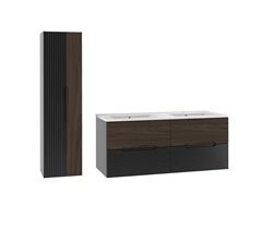 Conjunto de lavatório duplo encastrável de e pedestal Sylla