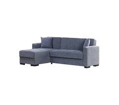 Sofá cama com península de tecido Ddajca