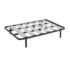 Base de cama larga tubo de aço, reforço central e ripas Poplar-Flex