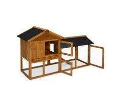 HOTOT coelheira de madeira para coelhos e roedores, 4 coelhos,
