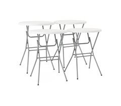 Set de 4 mesas de recepção, mesas de pé dobráveis de aço 81x81