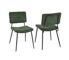 MEUBLES COSY Conjunto de 2 cadeiras de jantar retro com encosto