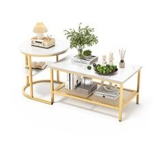 Conjunto de 2 peças, mesa de centro, mesa de apoio 41x80