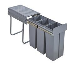 Caixote do lixo extraível Froland capacidade 3 x 10 L plástico