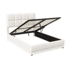 Cama com Iluminação LED, Cabeceira Ajustável e Armazenamento