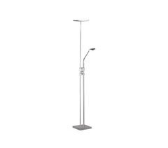 Candeeiro de pé led LUCK com dois focos em metal cromado 180cm