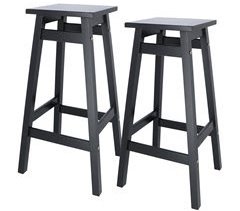 Conjunto de 2 bancos 'Laira' da Well Home em madeira de pinho