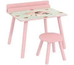 Mesa e Cadeira para Crianças MDF e Madeira de Pinho AIYAPLAY 60x48