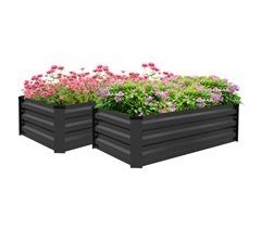 Conjunto de 2 Caixas de Plantio aço galvanizado Outsunny