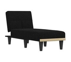 Chaise longue tecido cinzento-escuro