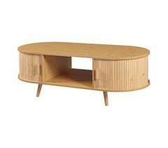 Mesa de centro Nordkapp com prateleiras MDF bambu [en.casa]