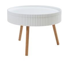 Mesa de centro Bongard com tampo amovíve aspeto ranhurado MDF 45x45