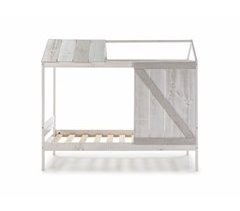 Cama tipo cabana ELIOT 90cm branco cinza claro e cinza escuro