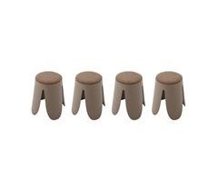 Conjunto de 4 bancos empilháveis, tecido felpudo texturado, Niki