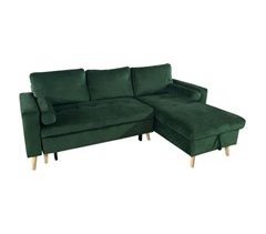 Sofá-cama de canto de veludo de 3 lugares JAMES