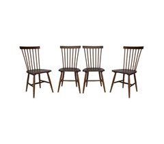 Conjunto de 4 cadeiras de bar em madeira de borracha, ROMIE
