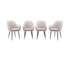 Conjunto de 4 poltronas de veludo com pernas de metal