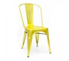 Cadeira industrial metal dourado 85x52,5x45cm