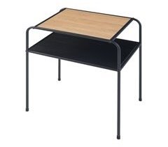 Mesa de apoio Krødsherad com prateleira metálica MDF [en.casa]