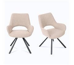 MEUBLES COSY Conjunto de 2 cadeiras de jantar com encosto