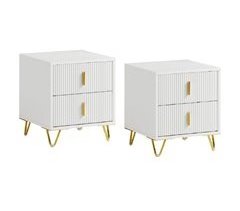 Conjunto de 2 mesas de apoio com 2 gavetas SoBuy FBT115-Wx2
