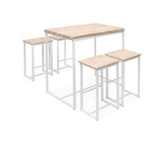 Conjunto de mesa alta retangular LOFT com 4 bancos de bar 100x60