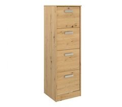 Cômoda de escritório Venture 4 gavetas estilo natural