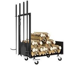 Suporte para Lenha Metal Outsunny