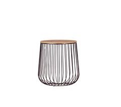 Mesa lateral em madeira de freixo e aço lacado - Zurique 39x39