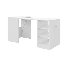 Mesa de escritório Ashe com 3 prateleiras retráteis, melamina