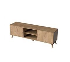 Suporte de TV Oslo com 2 portas e 1 prateleira para sala de estar e sala de jantar