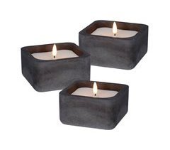 WELL HOME - Pacote de 3 velas LED quadradas
