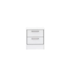 Mesa de cabeceira 2 gavetas cor branca LEADER 