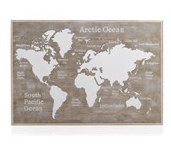 Cabeceira de madeira com motivo mapa-múndi 165