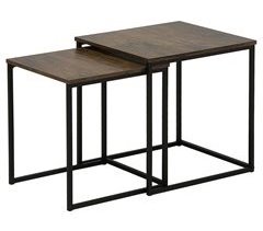 Beliani Conjunto de 2 mesas auxiliares DENNY 35x35