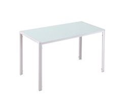 Mesa Sala de Jantar Metal e Cristal Temperado HOMCOM 120x60