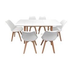 Mesa extensível Helga 120, 6 cadeiras Nora