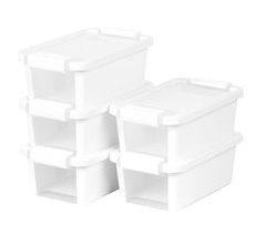 Curver Pack 5 caixas de arrumação com tampa Bi-Box