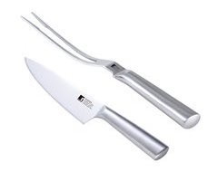 Conjunto de faca de chef para churrasco Bergner + garfo de carne