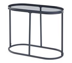 Mesa de apoio oval em vidro temperado Luleå [en.casa]