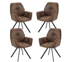 MEUBLES COSY Conjunto de 4 cadeiras de jantar giratórias 360° Poltrona