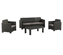 Set de jardim MAHINA sofá 3 lugares, 2 poltronas e mesa de centro